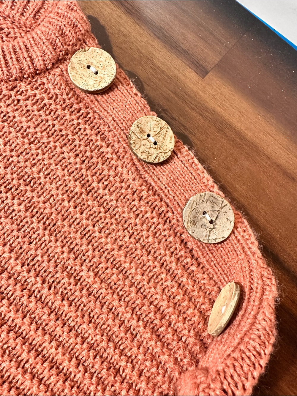 Poof! Rust Button-Shoulder Crewneck Sweater - Picture 11 of 11